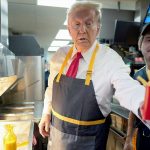 Trump does a shift at McDonald’s in a bid to wow working-class voters