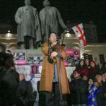 Georgia’s President Salomé Zourabichvili defiantly joins protesters