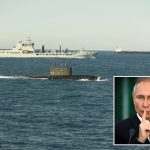 Putin SUBMARINE seen in channel in another Russian show of force – but Royal Navy ‘Swordfish’ sub-hunter keeps close eye