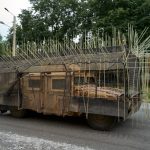 Crafty Ukrainian soldiers develop Mad Max-style truck with huge spikes to defend against deadly Russian drones