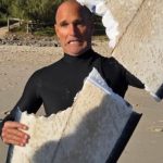 Terrifying shark attack is caught on camera as beast chomps giant bite out of surfer’s board in horror near-miss