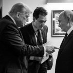 ‘Time-traveller’ spotted in Trump photo showing president jabbing finger at Putin