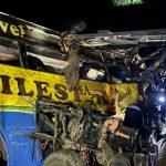 At least 63 people dead as two buses in head on crash while trying to overtake on motorway triggering massive pile-up