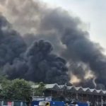 Huge inferno engulfs terminal at Bangladesh airport as firefighters battle to contain flames & all flights are suspended