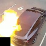 Terrifying moment Tesla driver sent flying as charger EXPLODES while he plugged in his EV with a ‘knock off adapter’