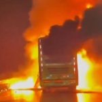 At least 25 killed and dozens injured after bus erupts into flames in horror crash in India