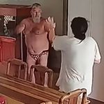 ‘Horror movie’ moment woman wielding scissors barges into house – forcing burly homeowner to take action in just pants