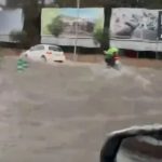 Spain hit by MORE horror floods as vids show streets submerged & people running for cover as storm sparks flight chaos