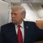 Bizarre moment Trump is HIT with bathroom door on Air Force One by bungling staff – but his reaction is hilarious