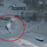 Horrifying moment helicopter CRASHES after getting tangled up in ski lift cables at resort killing two