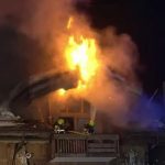 Huge inferno rips through five-star ski resort hotel as hundreds of terrified guests flee weeks after deadly Swiss fire