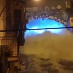 Shocking moment locals run for their lives as streets flood in an INSTANT on Italian holiday island battered by cyclone