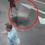 Shocking moment man is floored after being struck by a flying chair outside strip club as he’s being kicked out of venue