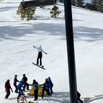 Shocking moment girl, 12, plunges 28ft from ski chairlift and misses safety net after slipping from parents’ hand